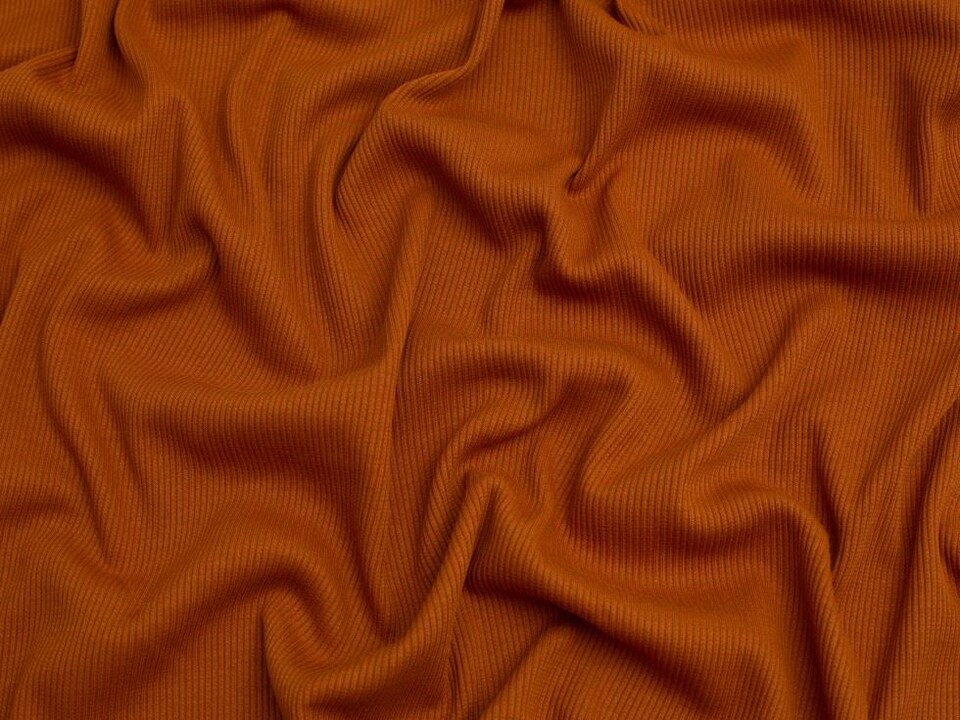 Minerva Core Range Brown Cotton Rib Stretch Knit Fabric for Dressmaking, 140cm / 55" Wide - per metre