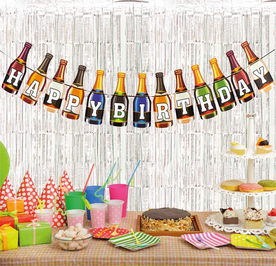 image 1 of Birthday Bunting - Beer Bottles