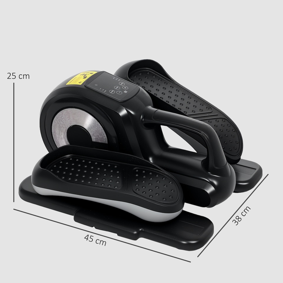 image 1 of SPORTNOW Mini Elliptical Machine, Seated Pedal Exerciser w/ Remote Control | Black