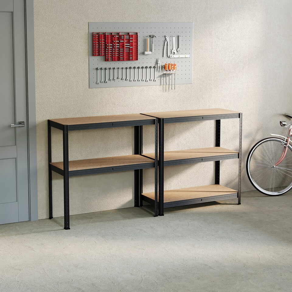 image 1 of Home Vida 5 Tier Garage Shelf Heavy Duty Boltless Shelving Storage Unit, Black