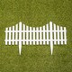 image 7 of 33cm 4 Piece Set White Wood Effect Picket Fence Garden Edging | White | White | 4