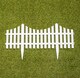 image 7 of 33cm 4 Piece Set White Wood Effect Picket Fence Garden Edging | White | White | 4