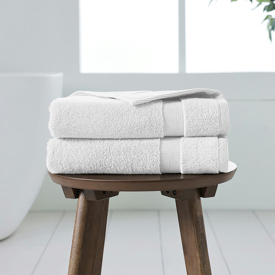 image 1 of Martex 100% Cotton, 750gsm Hand Towel (Pack of 2) - White | White | White | Hand towel