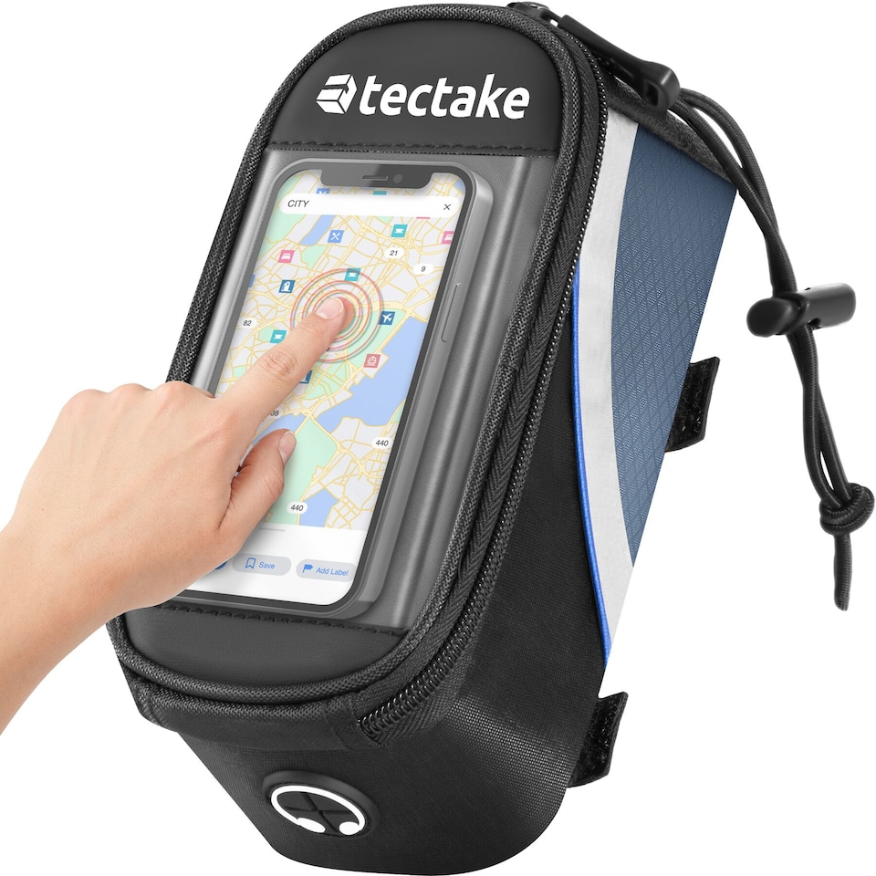 image 1 of Set bicycle bag Georg and frame bag, water-repellent | Black | black/blue | 1.3 L | 1