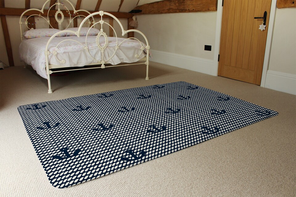 image 1 of Anchors On Rope Pattern Rug | Multi