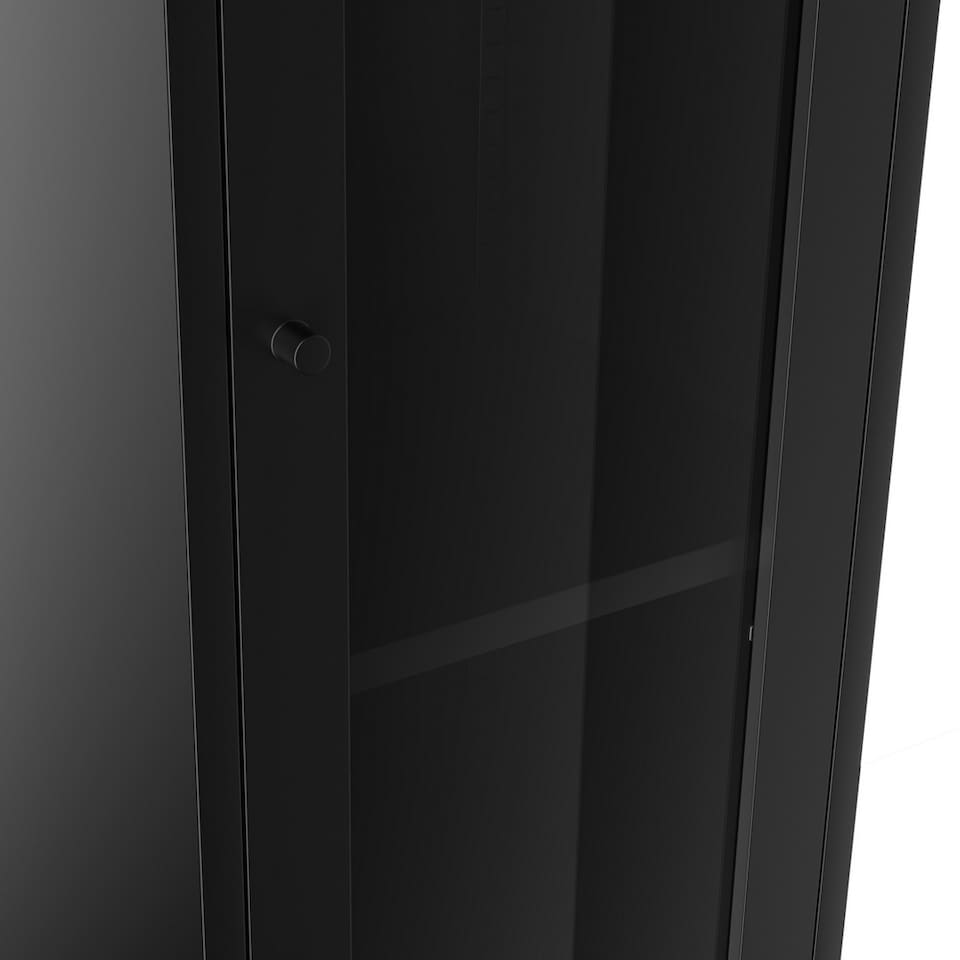 image 1 of Frank Storage Cabinet - Steel/Glass - L35 x W37 x H180.5 cm - Black - Flat Packed