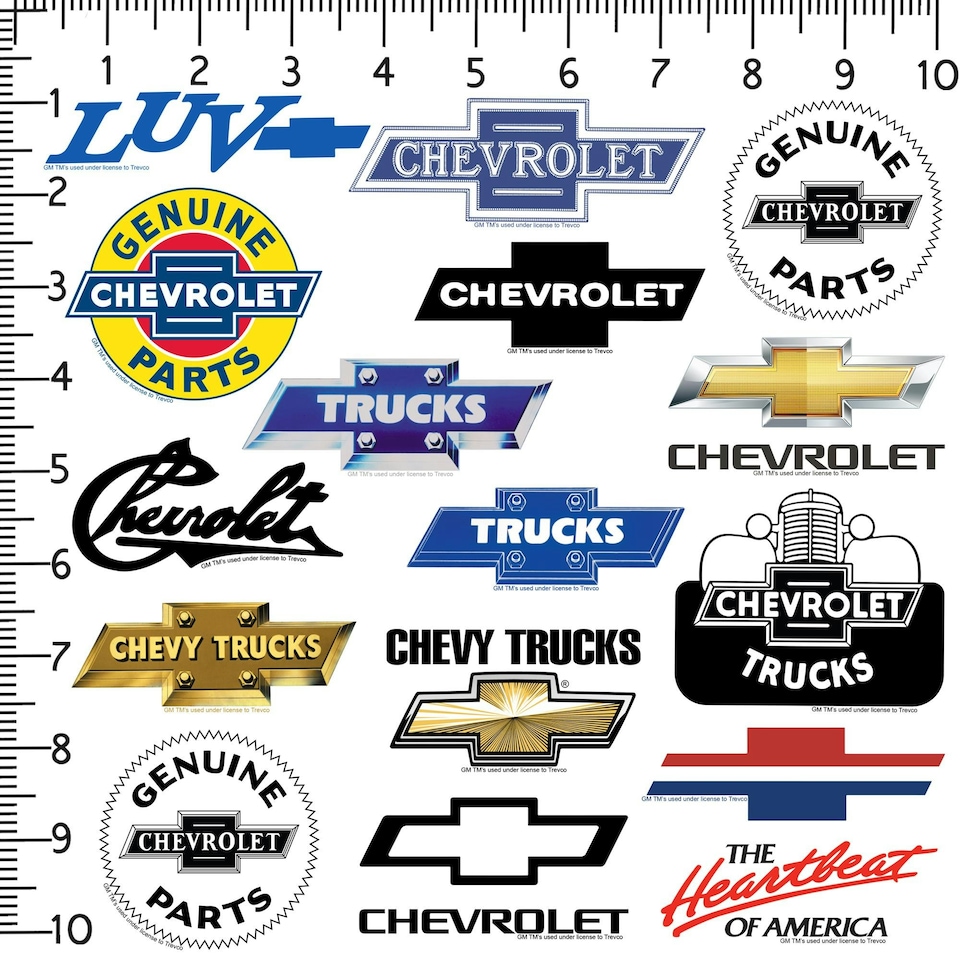 image 1 of Chevrolet Deluxe Logo Stickers (Pack of 50) - Multicoloured - One Size