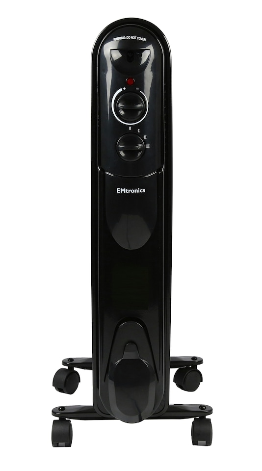 image 1 of EMtronics 9 Fin Oil Filled Heater Radiator - Black