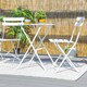 image 8 of Harbour Housewares 2 Seater Sussex Bistro Set - Round - White | White | White