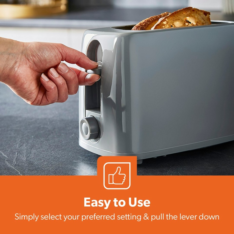 image 1 of GEEPAS 2 Slice Toaster & 1.7 L Electric Kettle Combo, Grey Grey