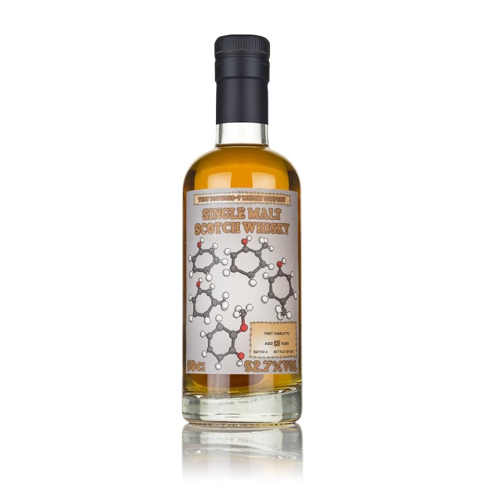 image 1 of Port Charlotte 13 Year Old (That Boutique-y Whisky Company) | Multi | Earthy and slightly funky nose at first, savoury and grassy, before developing on the classic smokey notes and a slight sweeter hint. The palate is delicately fruity with honeydew melon, white grape and apricot. This is balanced by smoke, iodine, salinity, earthiness and oaky roundness. The finish is long, drying, earthy and salty. | 6