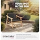 image 5 of Garden Chair Treviso - polyrattan with varnished wooden frame, thick cushion Brown | Nature