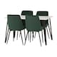 image 2 of Marlow & Avery Indoor Dining Set with 4 Chairs - White Marble - Emerald Green Velvet | Green | White Marble/Emerald Green | 5