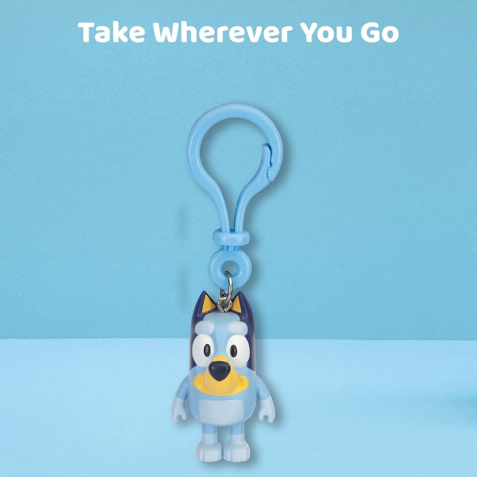 image 1 of PMS Bluey Bag Clip Plush 5.5cm x 3cm - Soft Blue Keychain Accessory