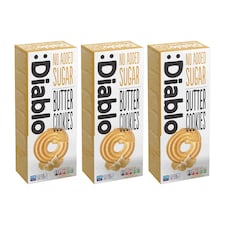 Diablo No Added Sugar Butter Cookies 135g 3 Pack
