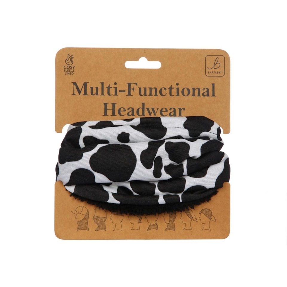 image 1 of Bartleby Multifunctional Fleece Lined Snood Headwear Cow Print