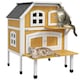 image 1 of PawHut Outdoor Cat House Cat Shelter w/ Openable Asphalt Roof, Escape Doors