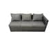 image 5 of Fimous Rattan Garden Furniture Patio Furniture Sets with Corner Sofa Square Coffee Table 3 Footstools Dark Grey Mixed
