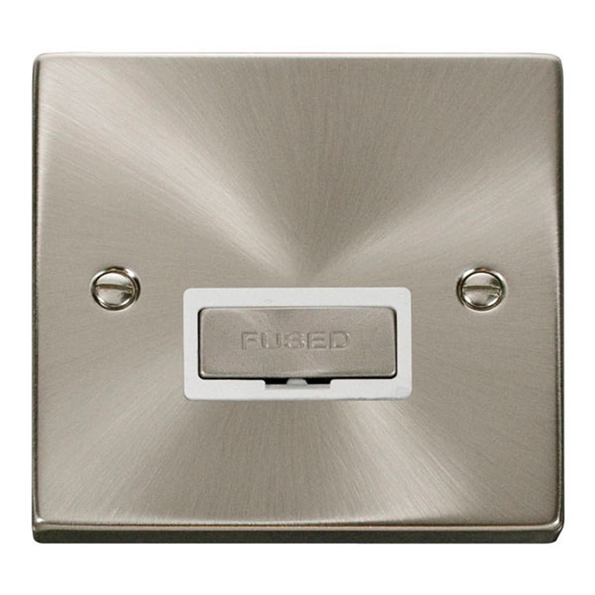 SE Home Satin / Brushed Chrome 13A Fused Ingot Connection Unit in Metallic Silver