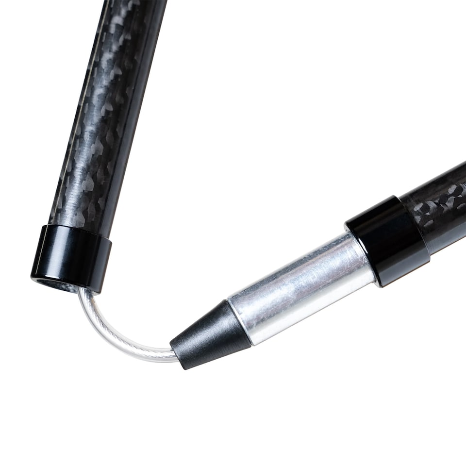 image 1 of Folding Carbon Pole Pair Lightweight Compact 5 Section Hiking Trekking Sticks | Black | Black | One Size | 2