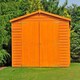 image 2 of Overlap 10 x 20 Feet Dip Treated Apex Shed Double Door with Windows Brown