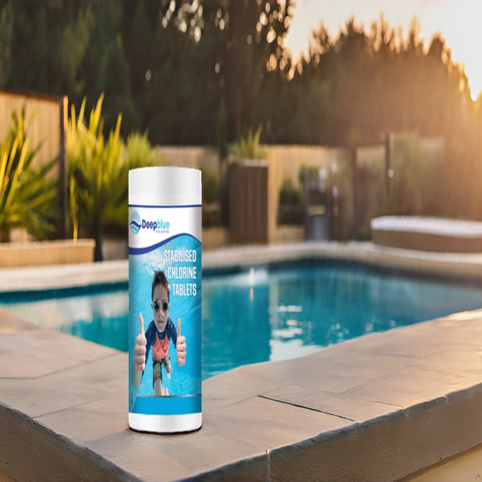 image 1 of Deep Blue Pro - Mini 20g STABILISED Chlorine Tablets 1kg WITH Floating dispenser