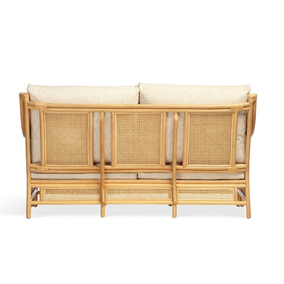 image 1 of Desser Chester Natural 3 Seater Rattan Sofa Set in Cotton Cream - Conservatory Sofa Suite