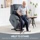image 3 of HOMCOM Power Lift Recliner Chair with Massage, Linen Overstuffed Lift Chair for Elderly, Electric Recliner Armchair with Footrest, Remote Control and Side Pocket, for Living Room, Grey | Grey | Grey