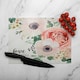 image 2 of Garden Flower Pink Peach Rose White Anemone Glass Chopping Board | Multi