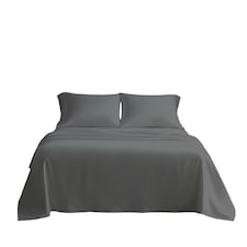 Microfibre Soft Touch Flat Sheet Plain Dyed Bed Linen Grey | Grey | King
