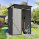 image 3 of COSTWAY All-Weather Storage Shed Utility Tool House w/Top Sloping Design-Grey