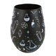 image 1 of Something Different Crystal Witch Print Stemless Wine Glass - Black/Blue - One Size