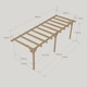 image 4 of Wall Mounted Garden Pergola 3 Posts - Wood - L180 x W780 x H270 cm - Light Green