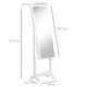 image 5 of HOMCOM Full Length Mirror with Storage, Jewellery Cabinet with Mirror, Adjustable Angle and Stand, Lockable Jewellery Organiser for Bedroom Dressing Room, White