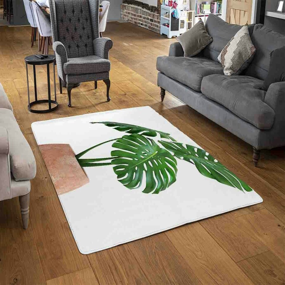 image 1 of Monstera Rug Green | L