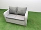 image 4 of Fimous 7 Seater PE Rattan Wicker Garden Furniture Patio Conservatory Sofa Set with Rectangular Dining Table 3 Seater Sofa Love Sofa 2 Stools 2 Side Table