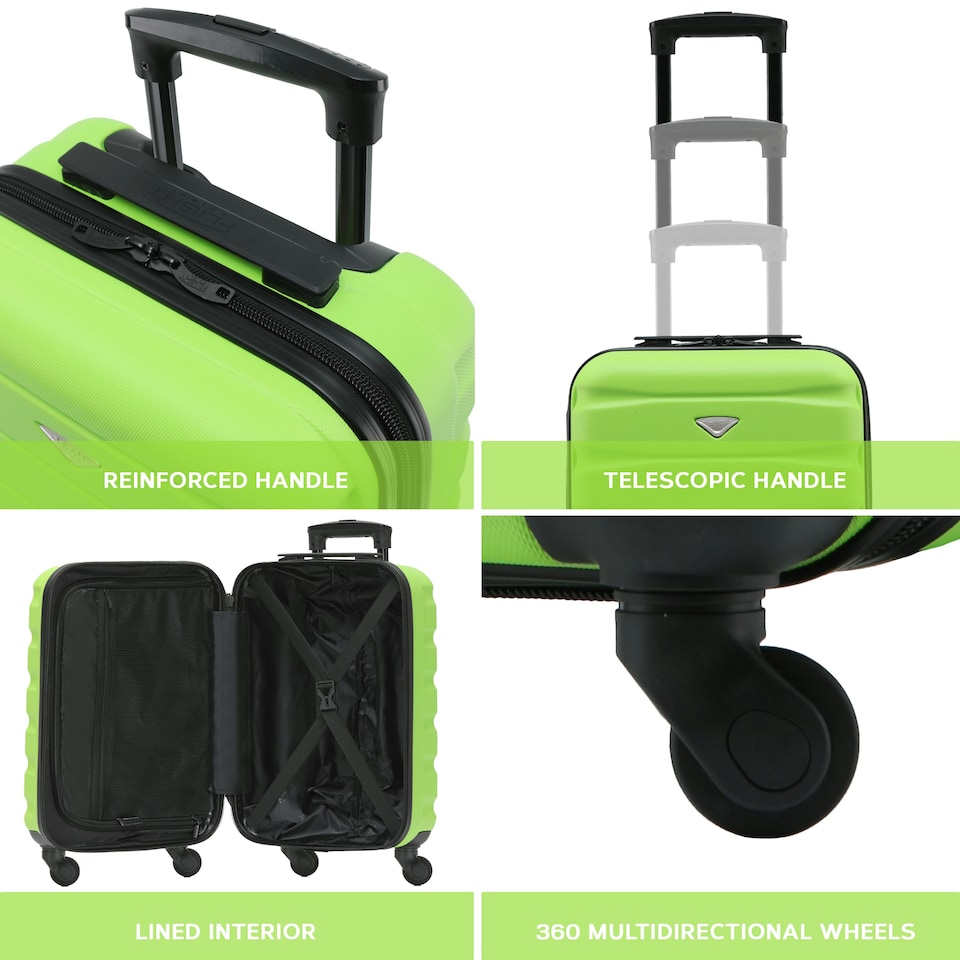 image 1 of Flight Knight 29" Extra Large Suitcase – 20kg Capacity Hard Shell Check-In Luggage with 4 Wheels  100+ Airlines Approved: Ryanair, EasyJet, Jet2, Wizz Air, BA Green | Green/Black | Large