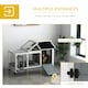 image 3 of PawHut Rabbit Hutch, Guinea Pig Cage with Wheels, Outdoor/Indoor, Grey