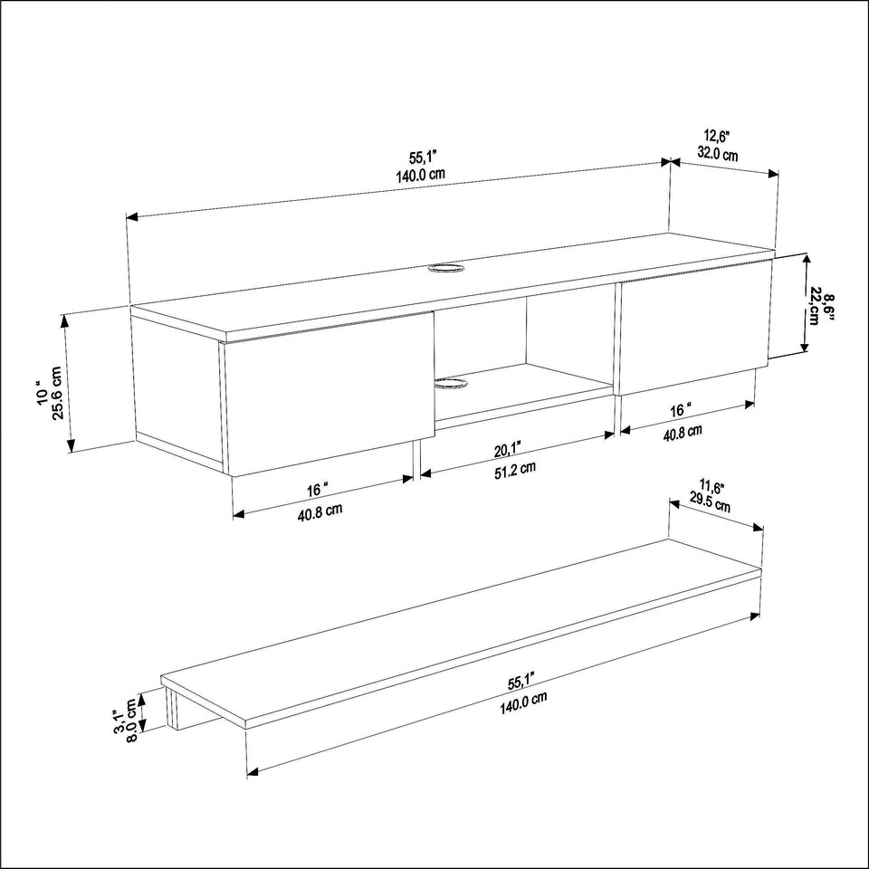 image 1 of Decorotika Elia Floating TV Unit for TVs up to 60 inch