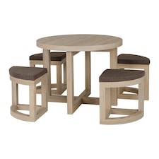 Cambourne Stowaway Dining Set - Sonoma Oak Effect Veneer/Brown Linen Fleck Brown