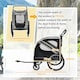 image 7 of PawHut 2-In-1 Dog Bike Trailer Stroller w/ Universal Wheel Reflector Flag Grey