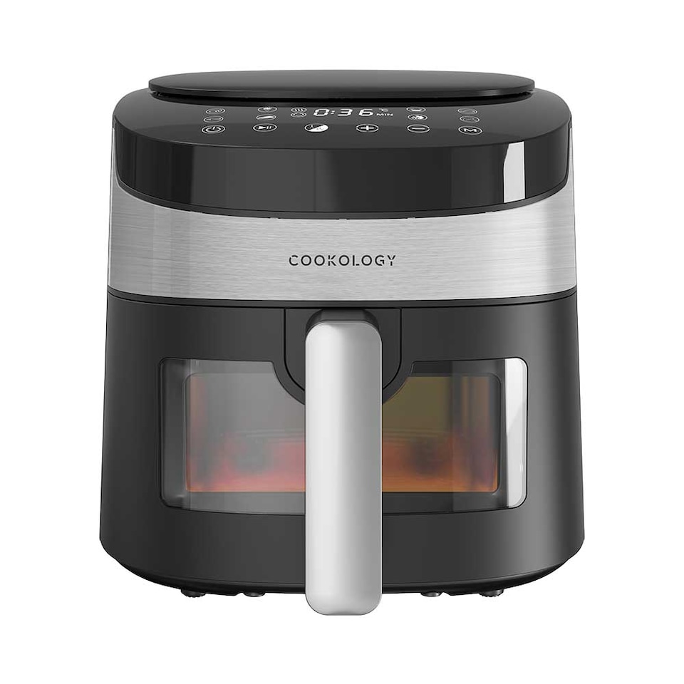 image 1 of Cookology 4.2L Air Fryer with Viewing Window & Digital Controls - CAF42DI Black & Stainless Steel