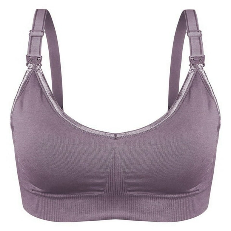 image 1 of Soft & Comfortable Wireless Nursing Bra with Easy Open Clips - Medium / Mauve