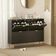 image 2 of HOMCOM Slim Shoe Storage Cabinet with 4 Flip Drawers for Hallway Black