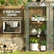image 4 of Outsunny Mini Green House with 3 Tier Shelves, 151H x 143W x 46Dcm, Clear