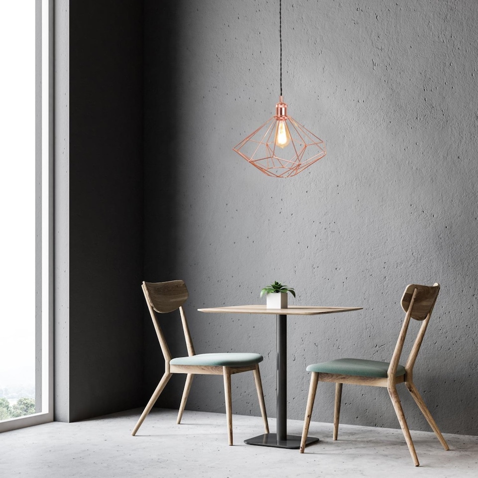 image 1 of Copper Geometric Pendant Light Fitting | Black | Copper | 1