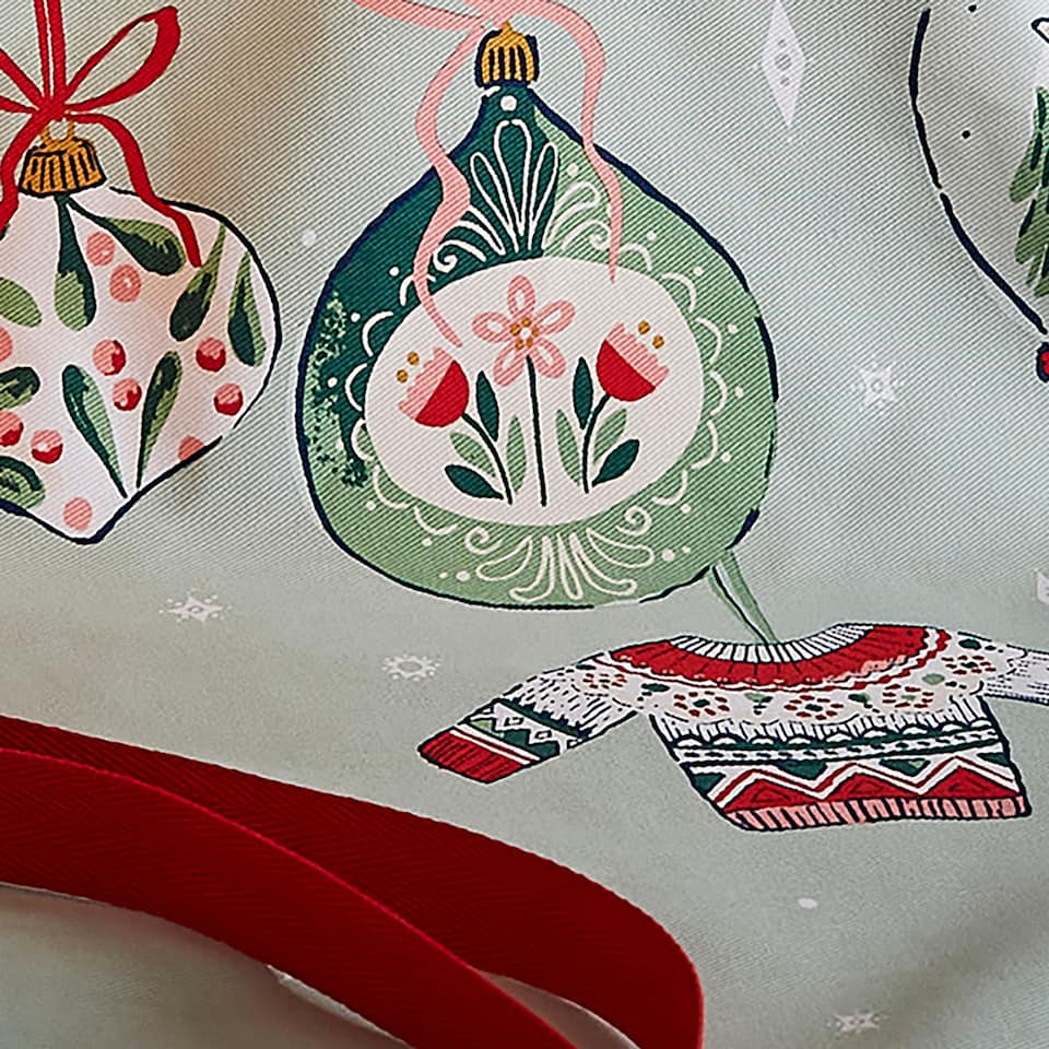 image 1 of Ulster Weavers Christmas Ornaments Apron - Cotton Multi
