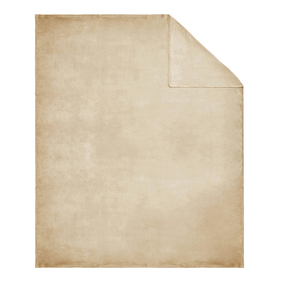 image 1 of BHS Jumbo Microfleece Throw, Beige