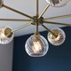 image 5 of Allegra 8 Light Multi Arm Glass Shade Ceiling Pendant Antique Brass