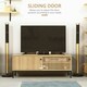 image 4 of HOMCOM TV Stand Cabinet with Sliding Door for Living Room Natural